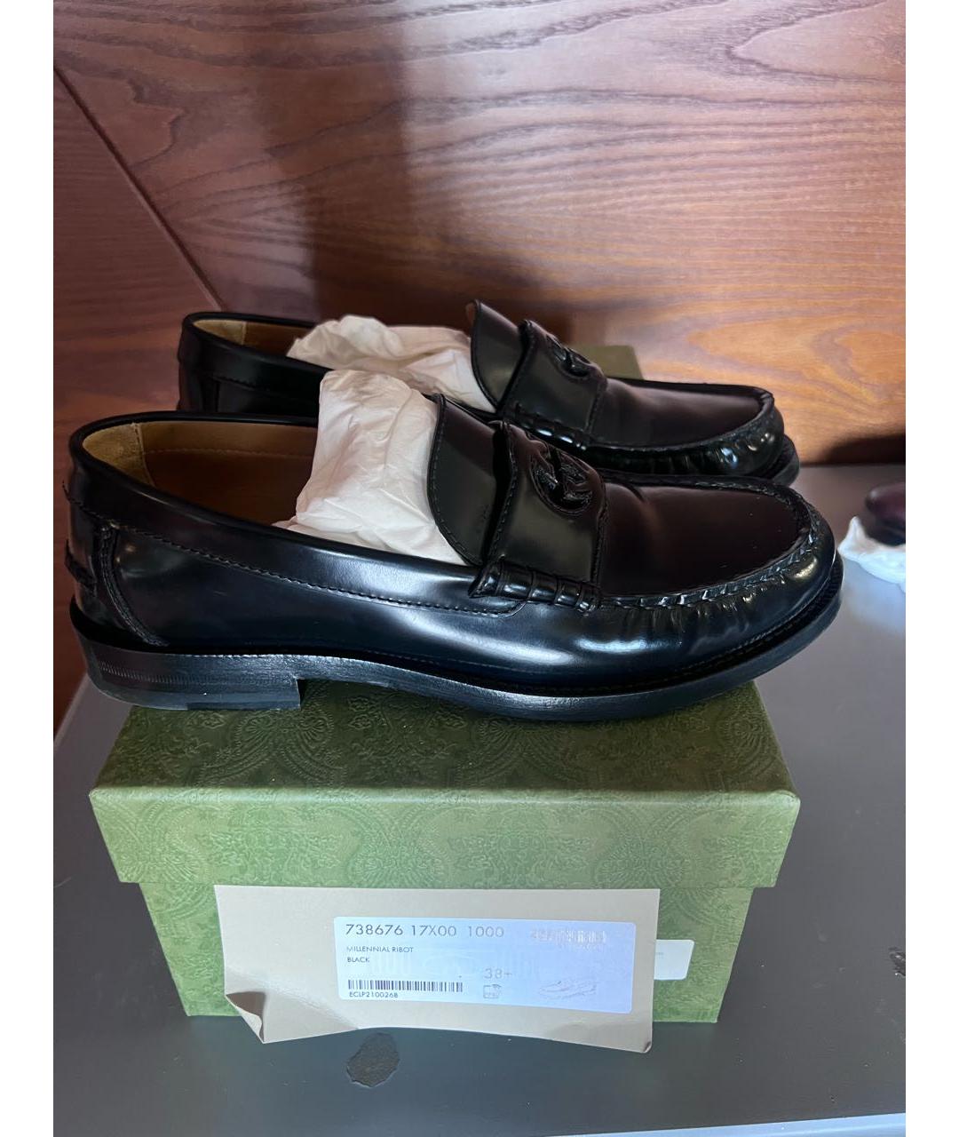 GUCCI Черные кожаные лоферы, фото 7
