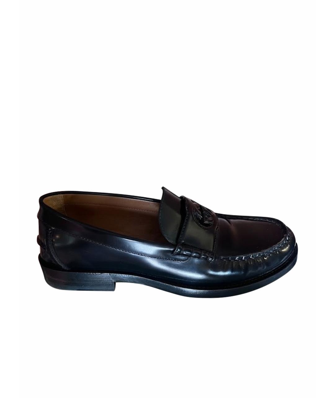 GUCCI Черные кожаные лоферы, фото 1
