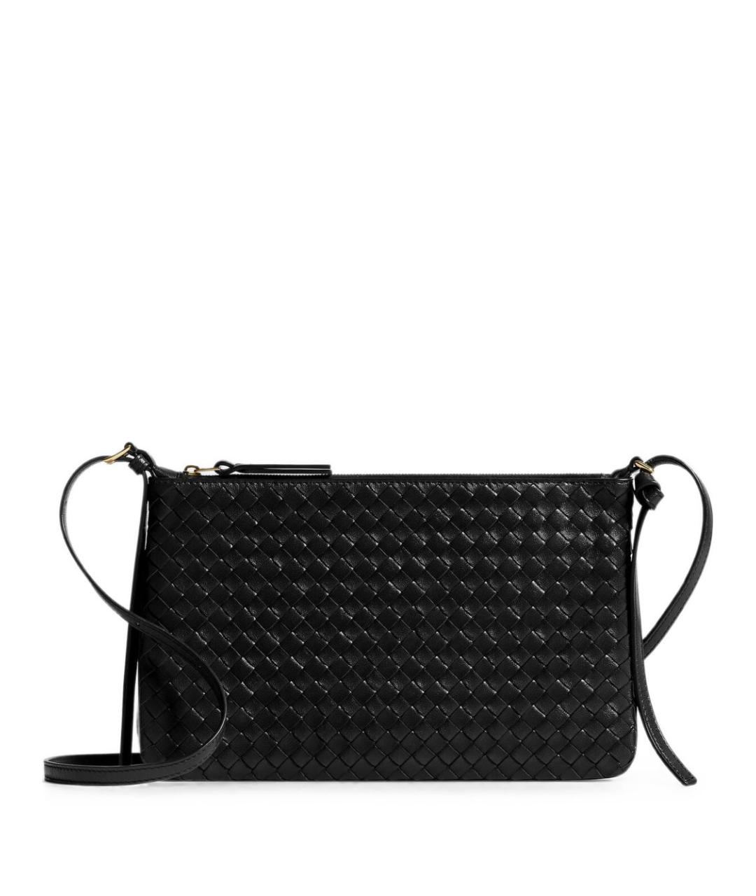 BOTTEGA VENETA Черная кожаная сумка через плечо, фото 1