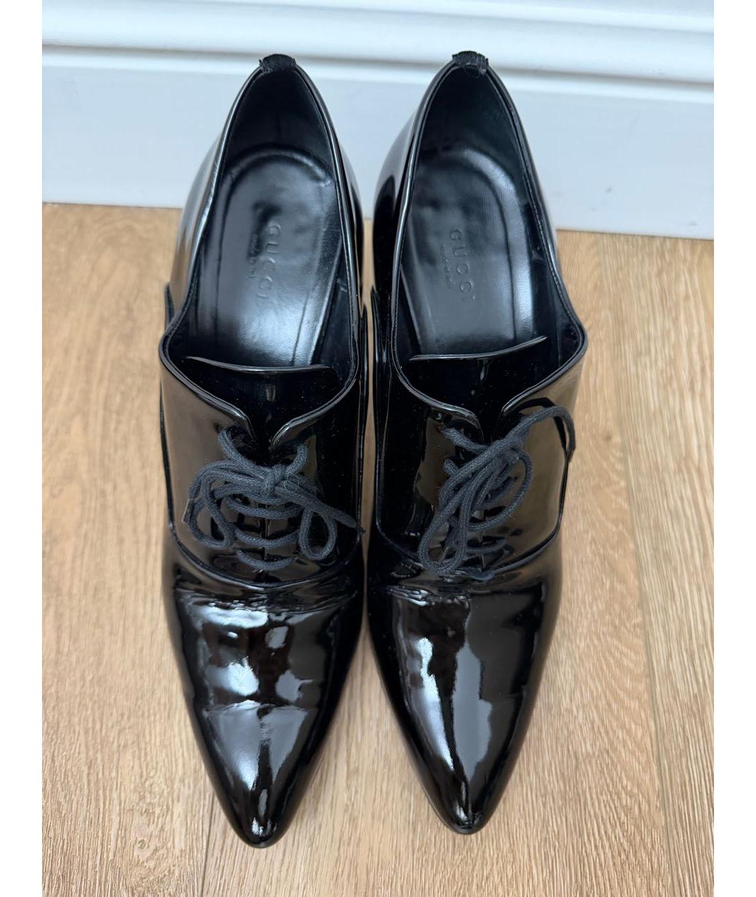 GUCCI Черные ботильоны из лакированной кожи, фото 3