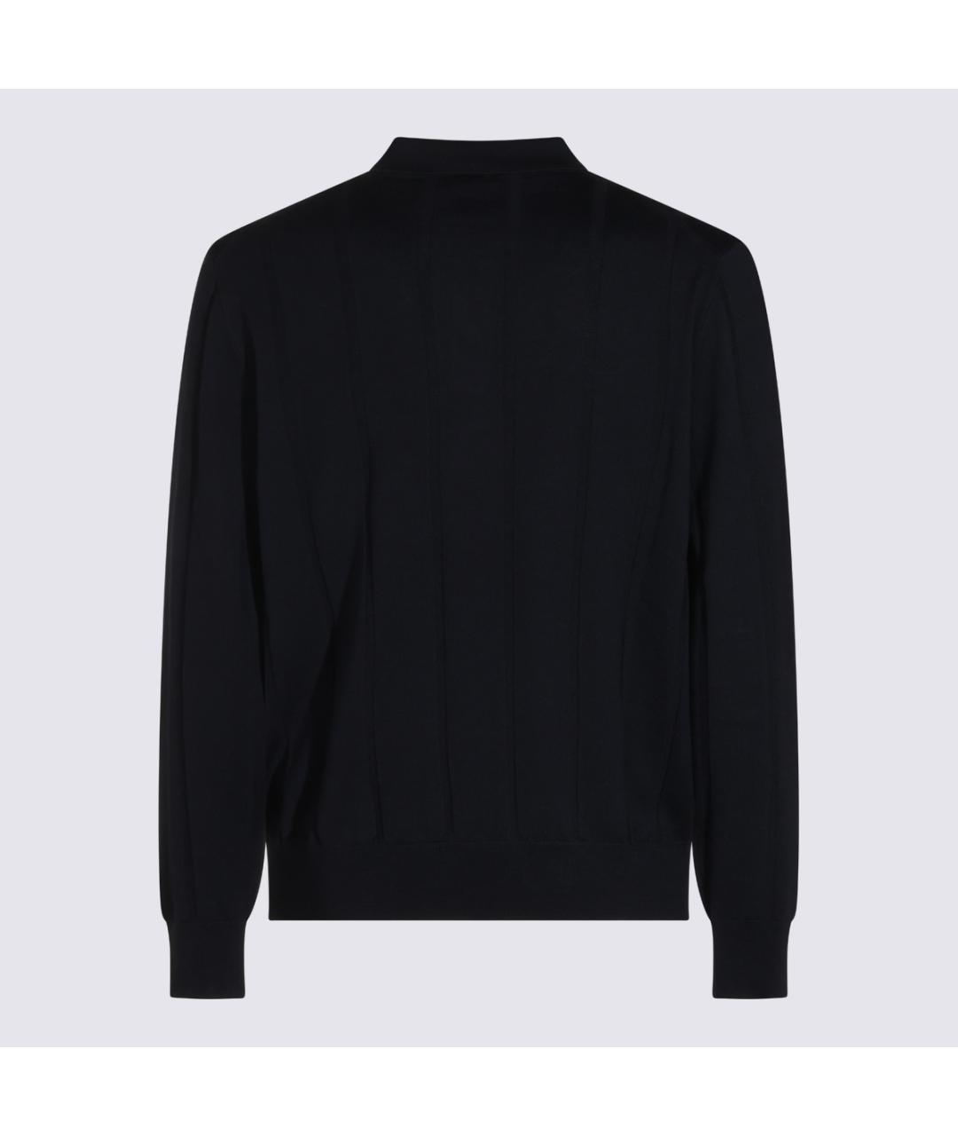 CANALI Темно-синий шерстяной джемпер / свитер, фото 2