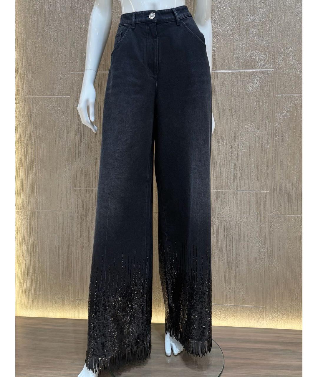 CHANEL Черные хлопковые прямые джинсы, фото 8