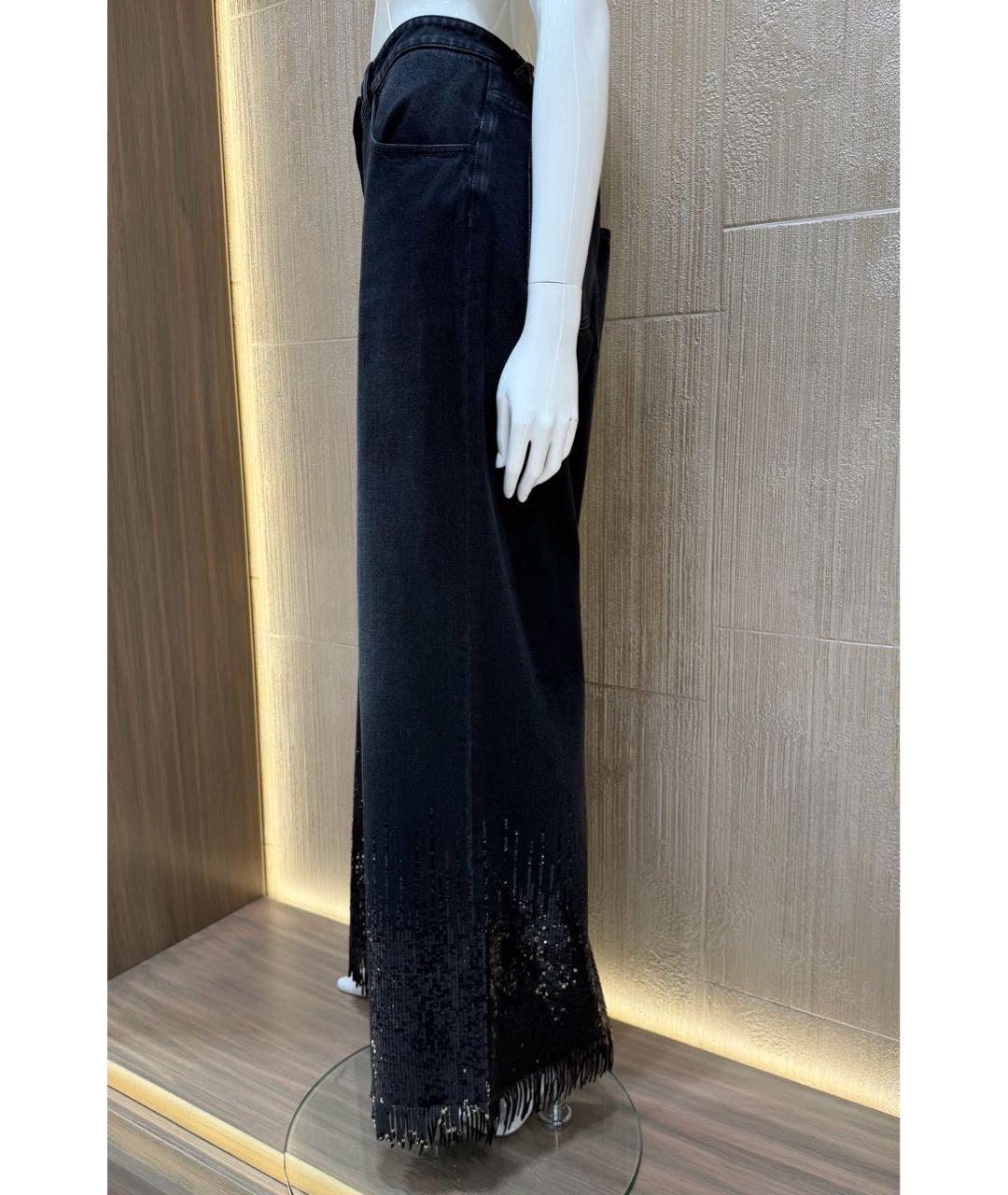 CHANEL Черные хлопковые прямые джинсы, фото 3
