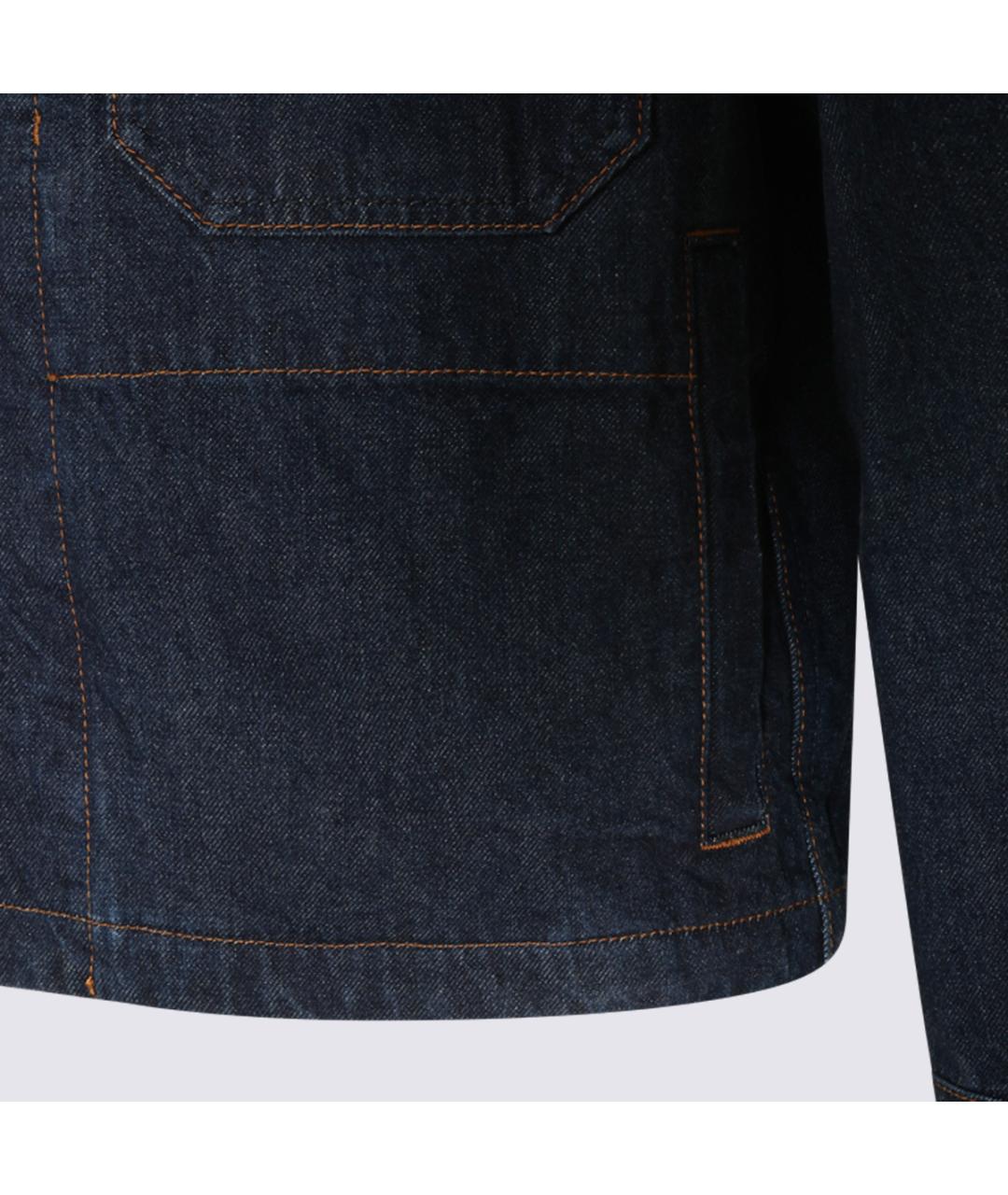 STONE ISLAND Темно-синяя хлопковая куртка, фото 4