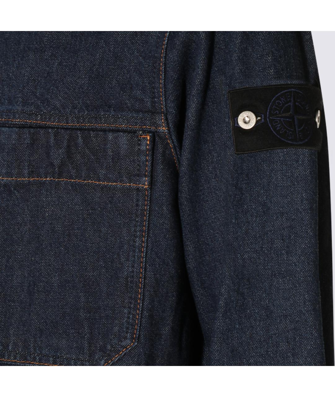 STONE ISLAND Темно-синяя хлопковая куртка, фото 3