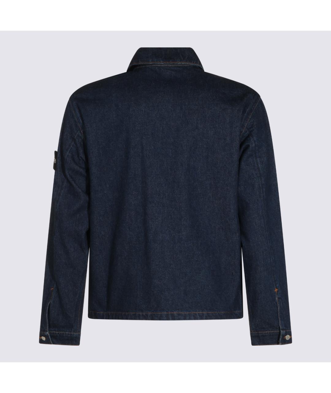 STONE ISLAND Темно-синяя хлопковая куртка, фото 2