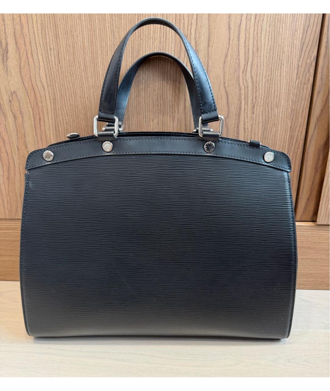LOUIS VUITTON Черная кожаная сумка с короткими ручками, фото 6