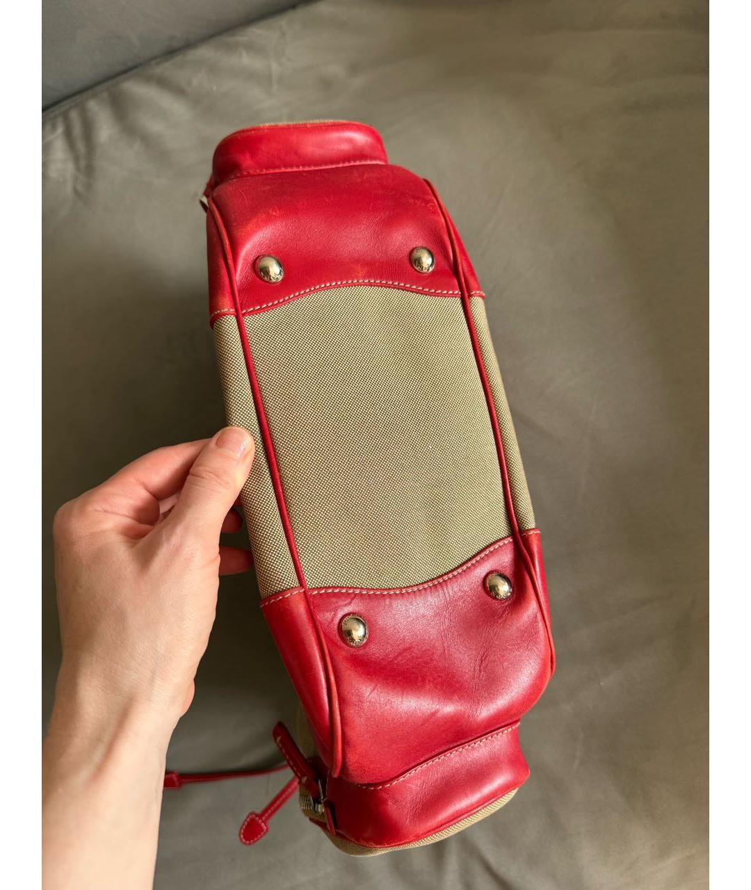 PRADA Красная сумка с короткими ручками из канвы, фото 7