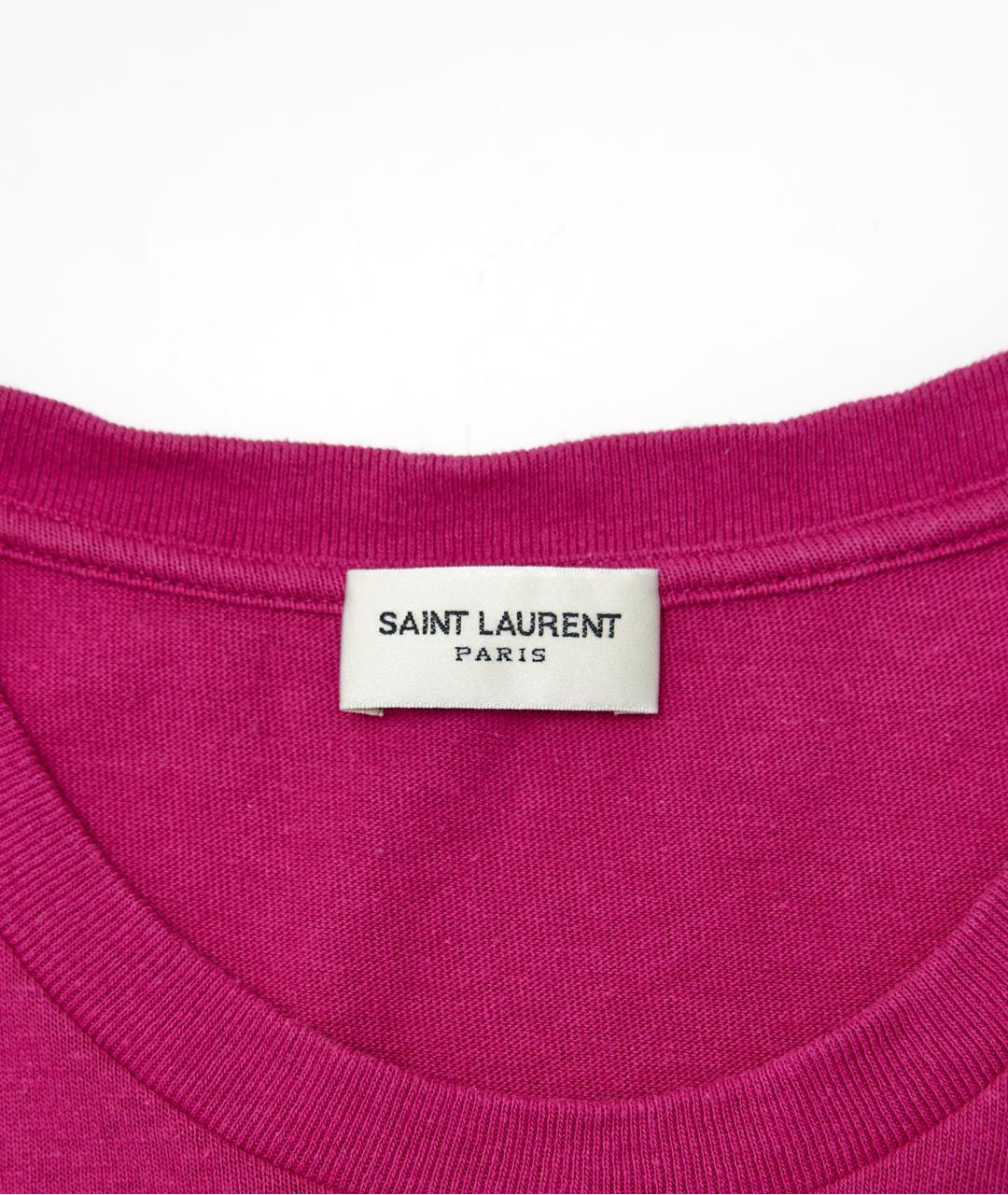 SAINT LAURENT Розовая хлопковая футболка, фото 3