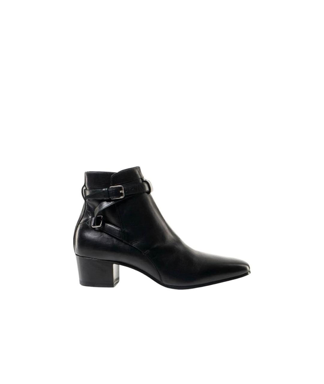 SAINT LAURENT Черные кожаные ботильоны, фото 9