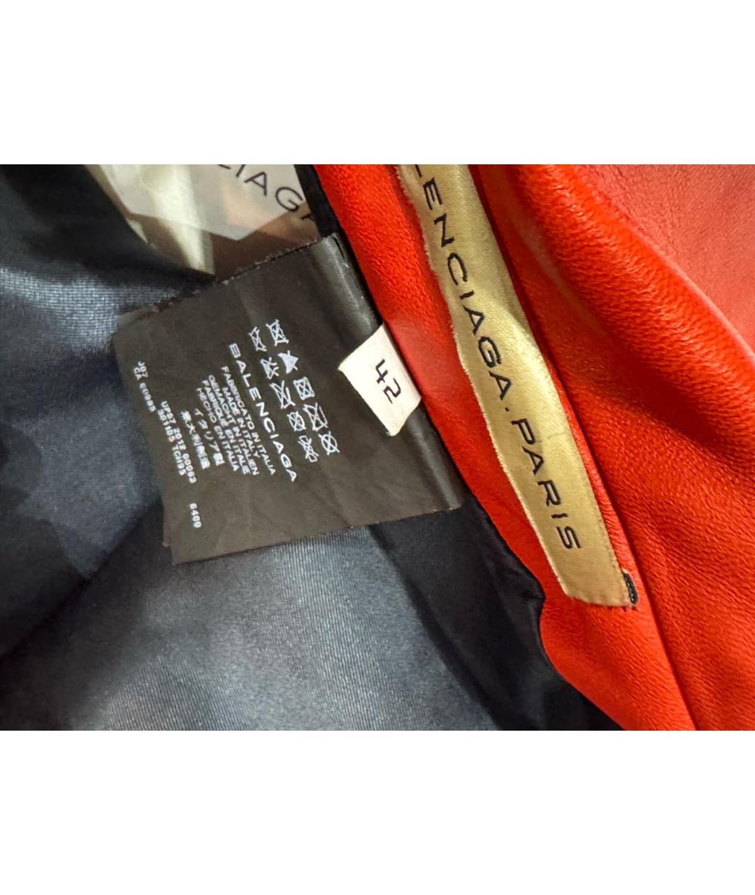 BALENCIAGA Красная кожаная юбка миди, фото 6