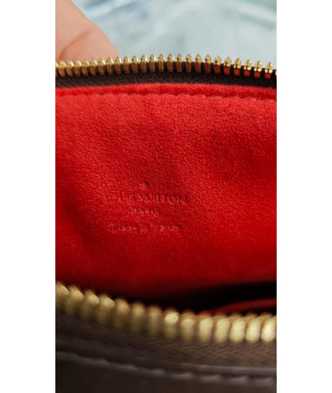 LOUIS VUITTON Коричневая кожаная сумка с короткими ручками, фото 5
