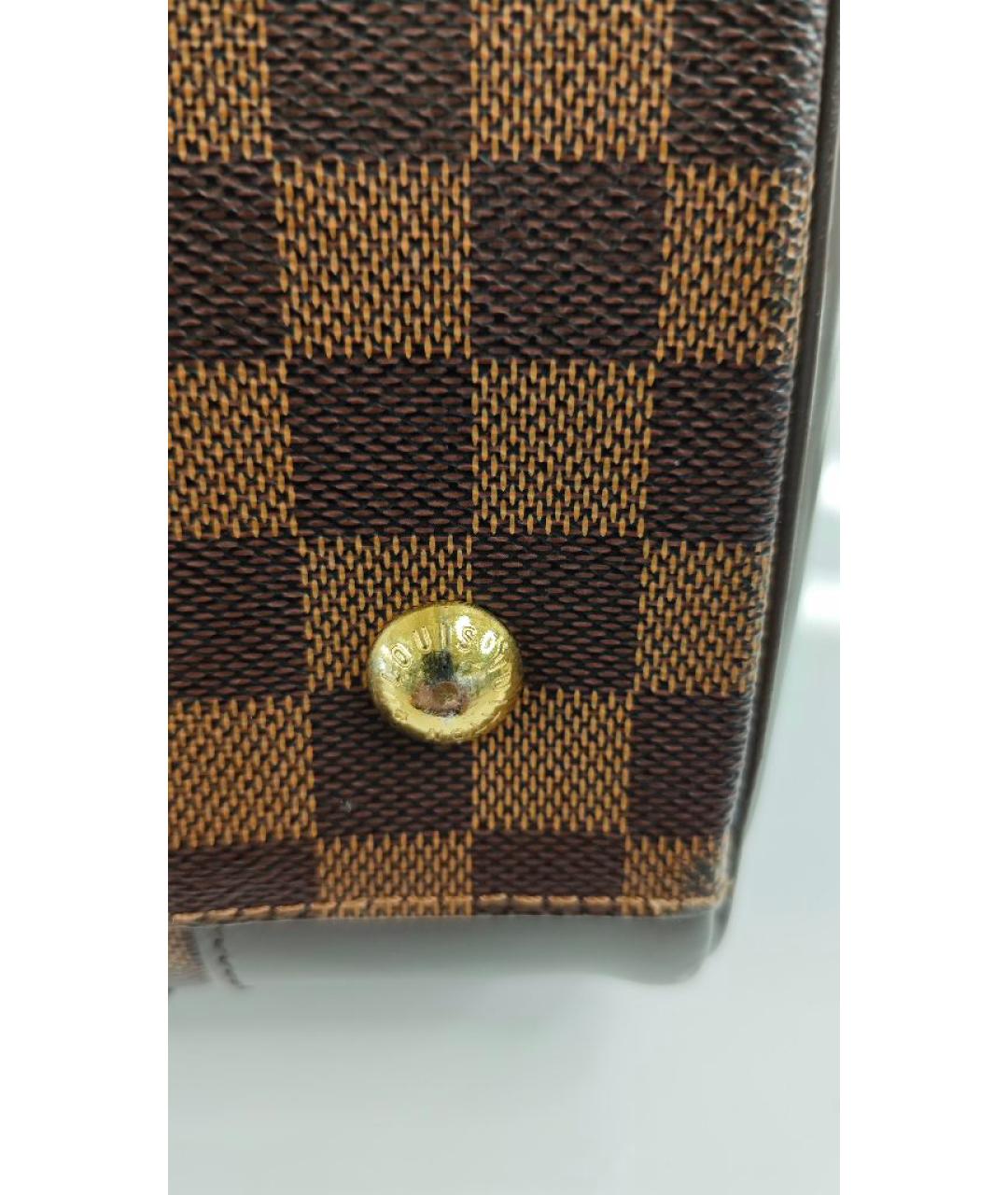 LOUIS VUITTON Коричневая кожаная сумка с короткими ручками, фото 9