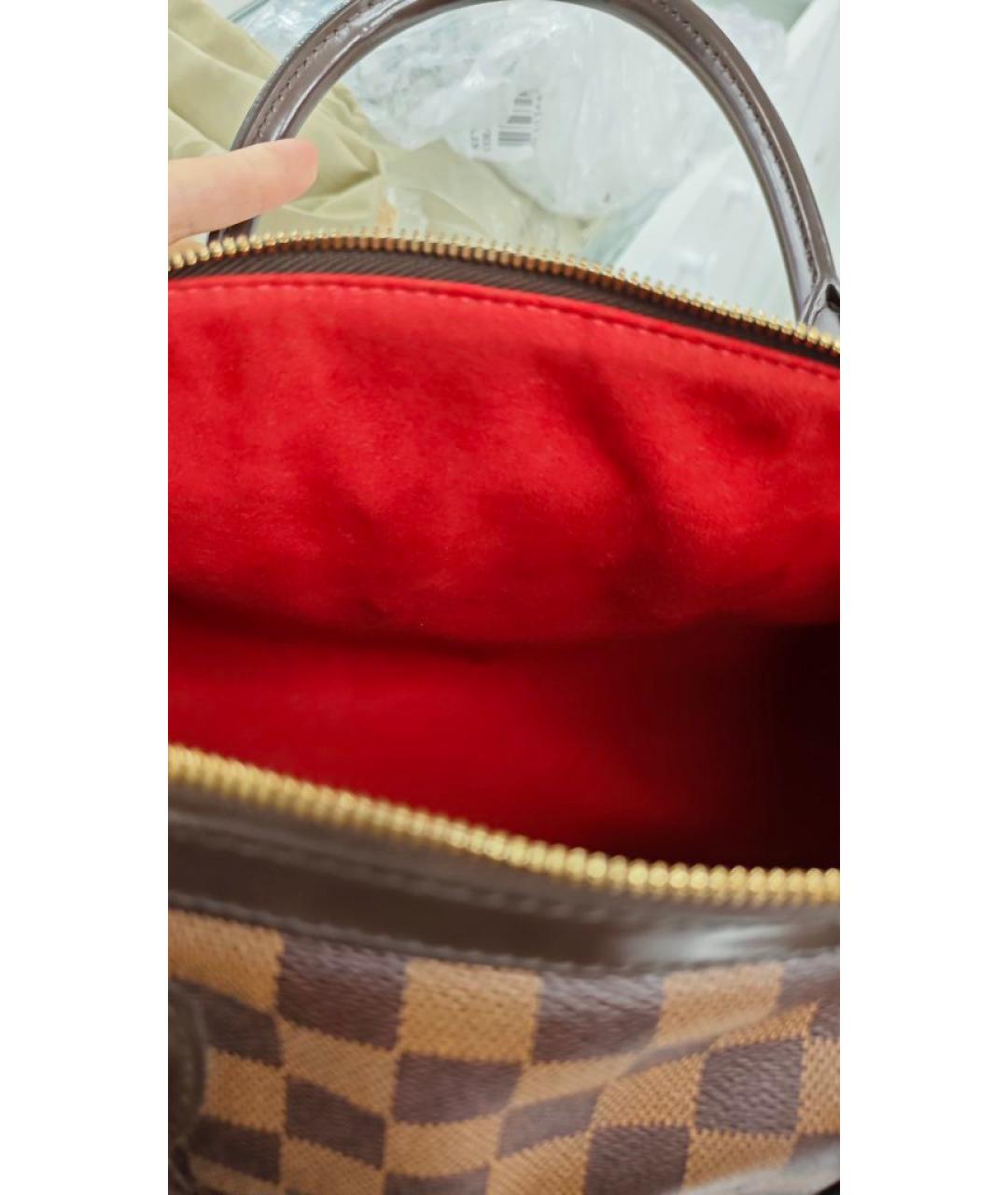 LOUIS VUITTON Коричневая кожаная сумка с короткими ручками, фото 8