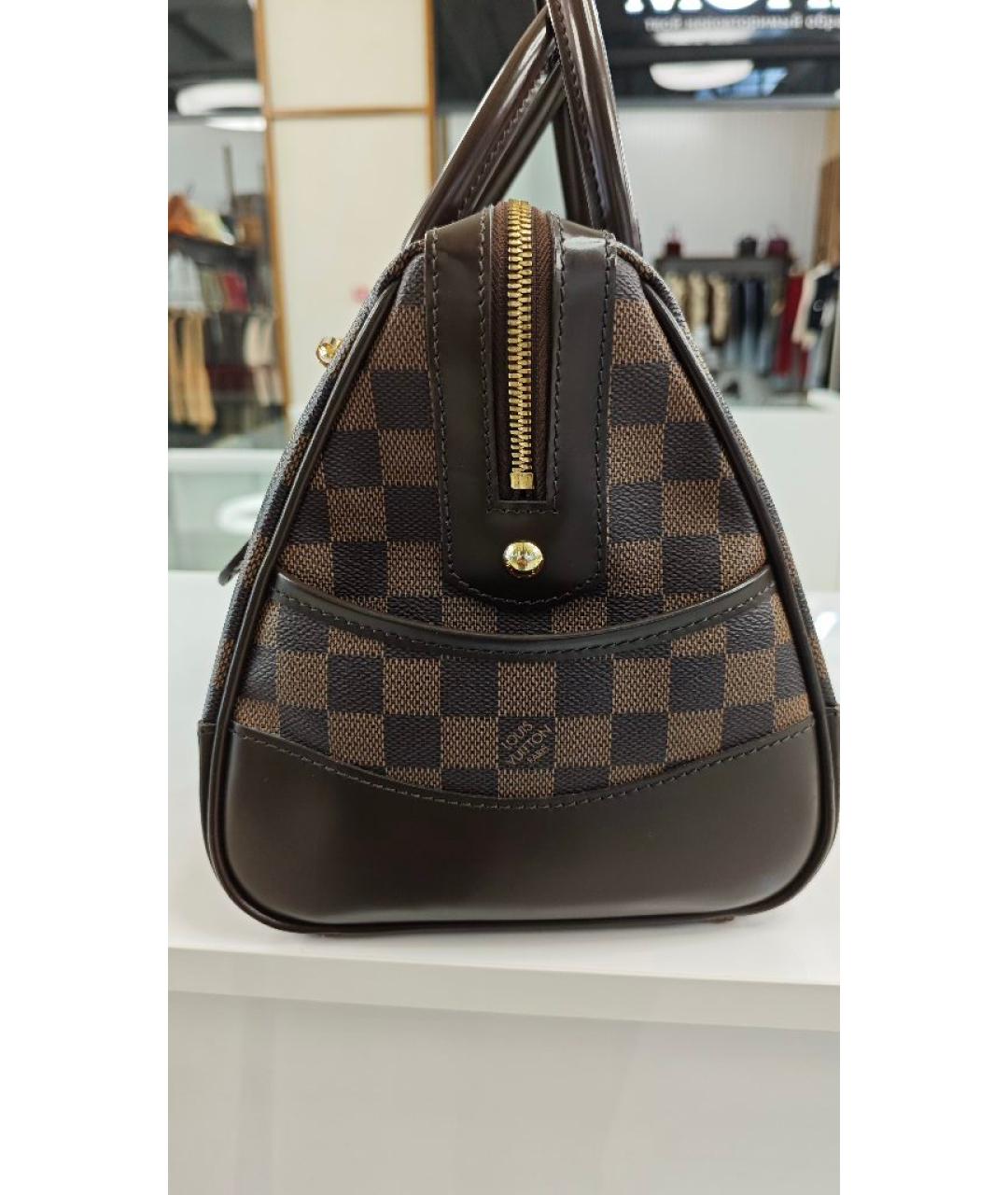 LOUIS VUITTON Коричневая кожаная сумка с короткими ручками, фото 2