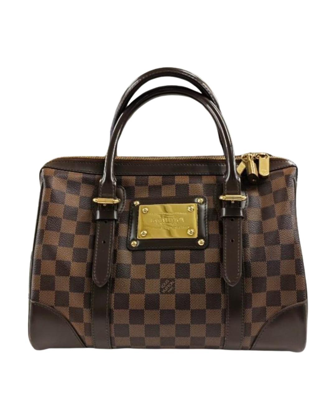 LOUIS VUITTON Коричневая кожаная сумка с короткими ручками, фото 1