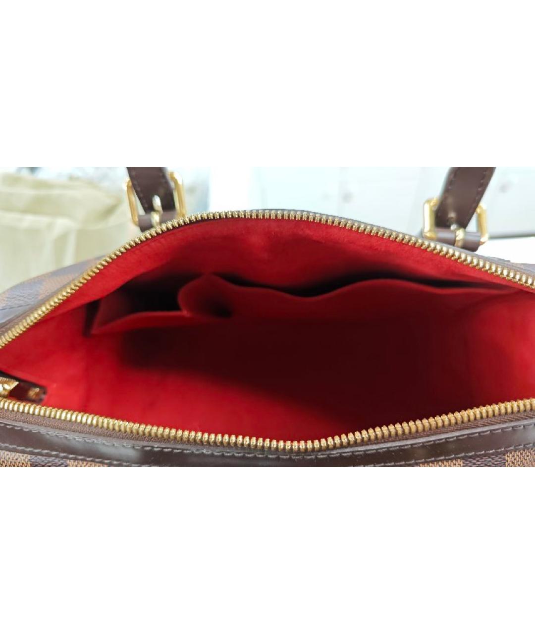 LOUIS VUITTON Коричневая кожаная сумка с короткими ручками, фото 4