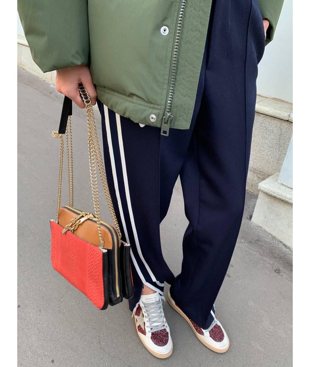 Ami Paris Темно-синие хлопковые брюки широкие, фото 4