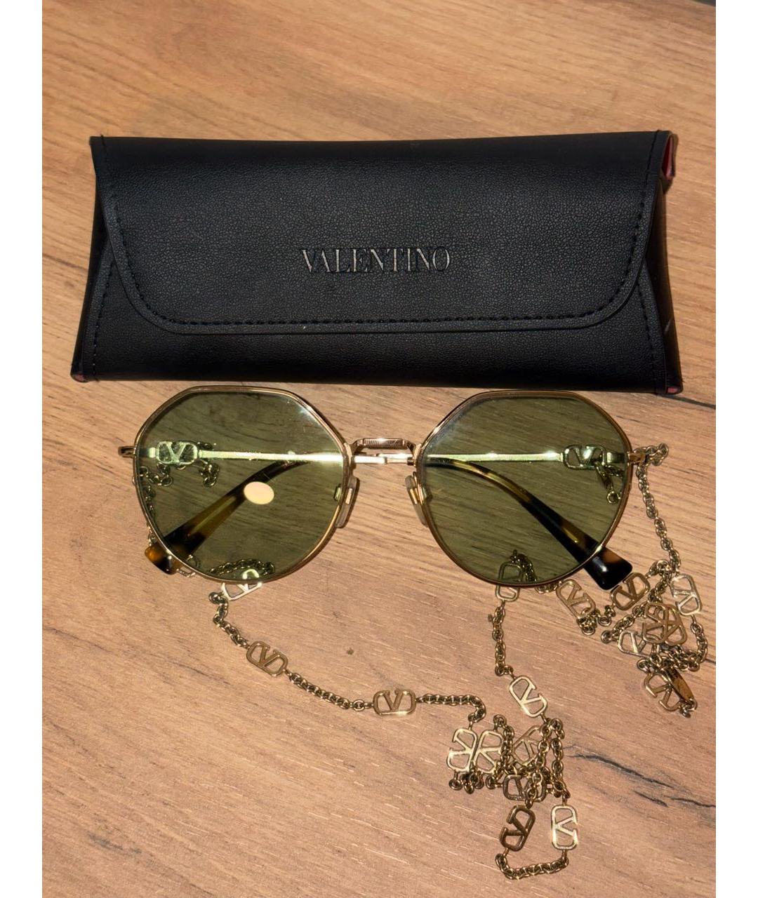 VALENTINO Антрацитовые металлические солнцезащитные очки, фото 5