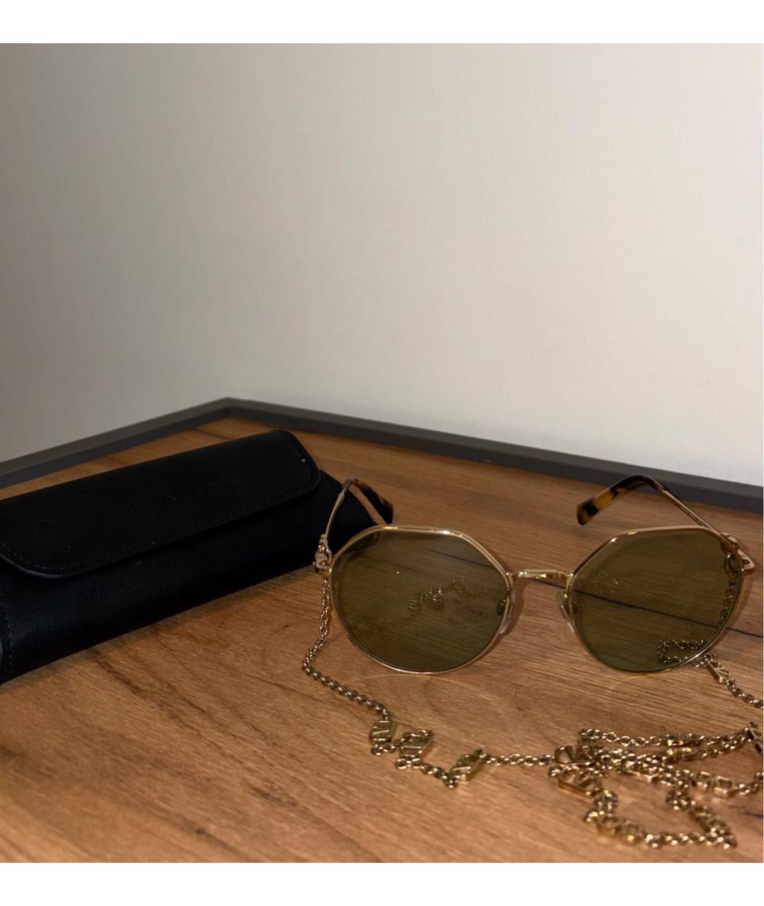 VALENTINO Антрацитовые металлические солнцезащитные очки, фото 2