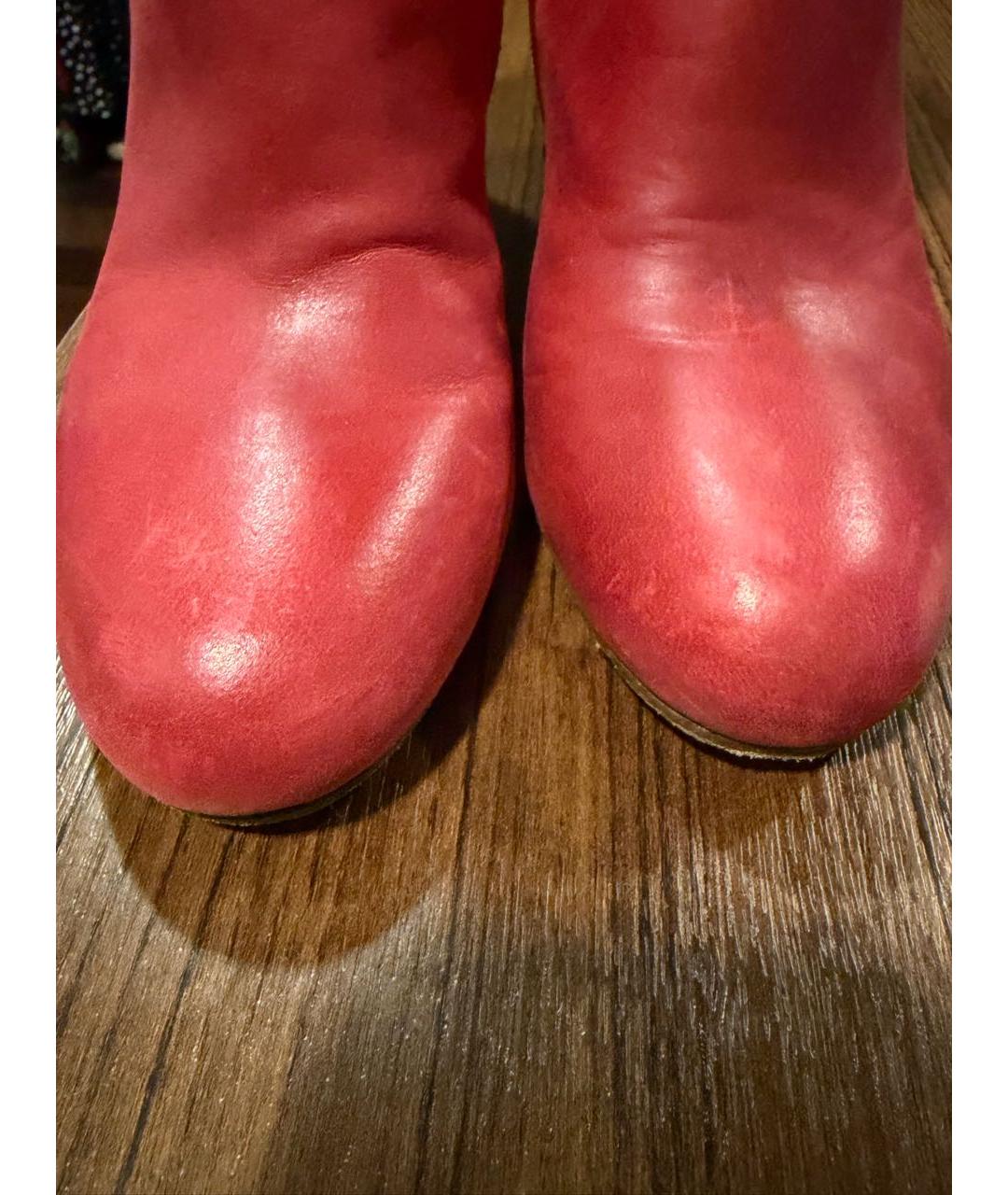 MAISON MARGIELA Красные кожаные ботинки, фото 2