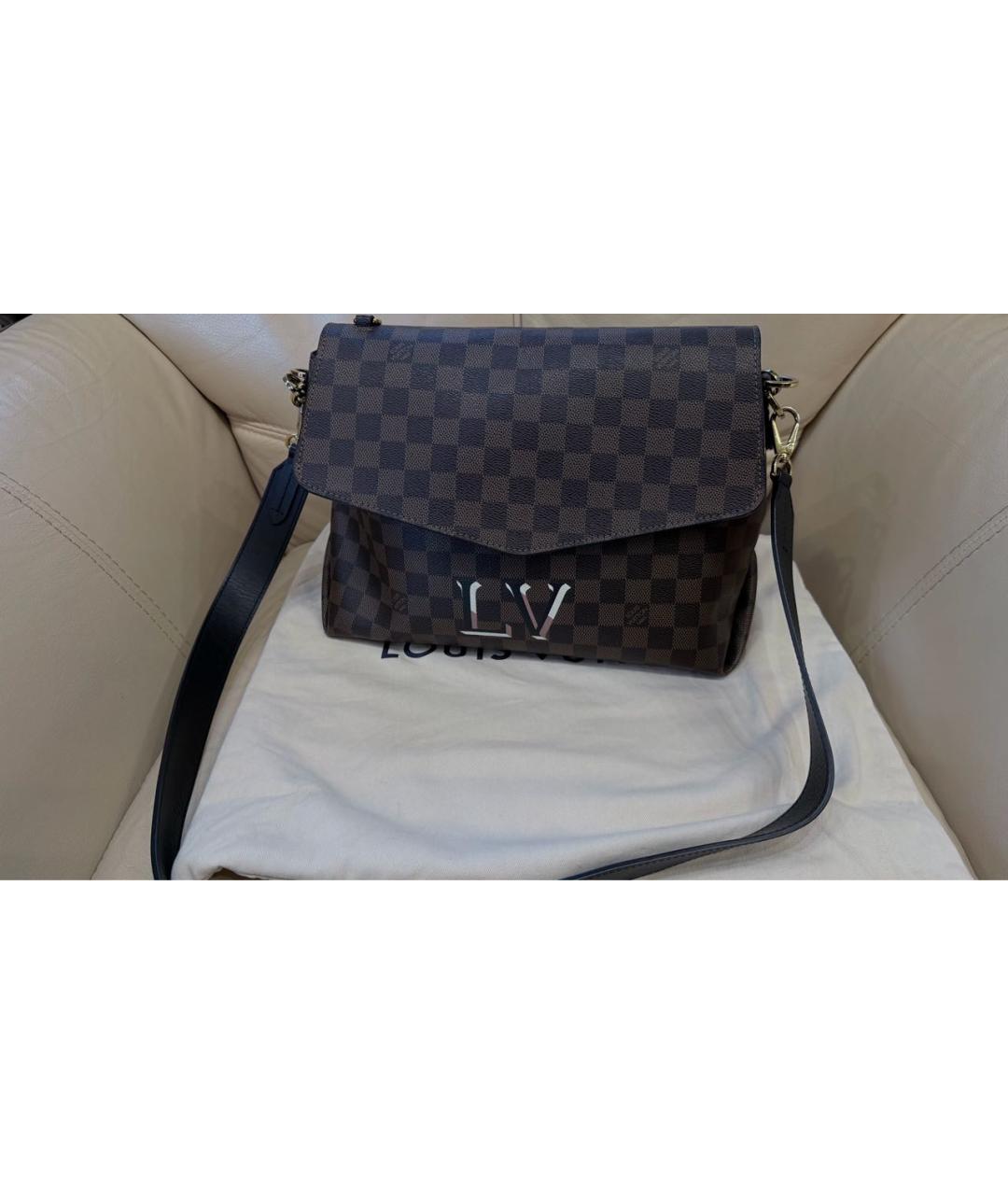 LOUIS VUITTON Коричневая сумка с короткими ручками из канвы, фото 9