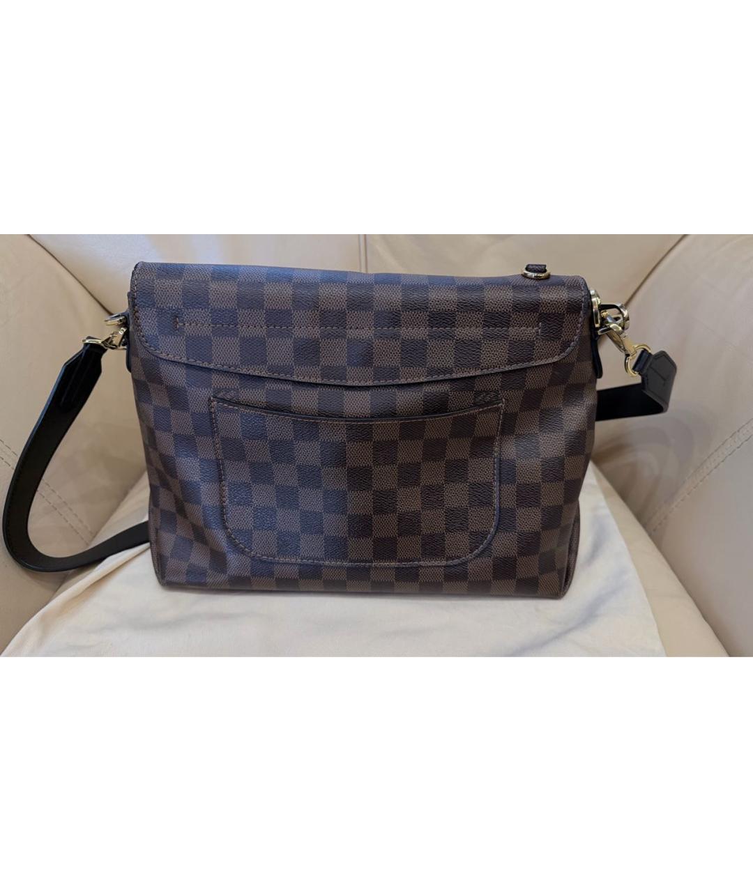 LOUIS VUITTON Коричневая сумка с короткими ручками из канвы, фото 3