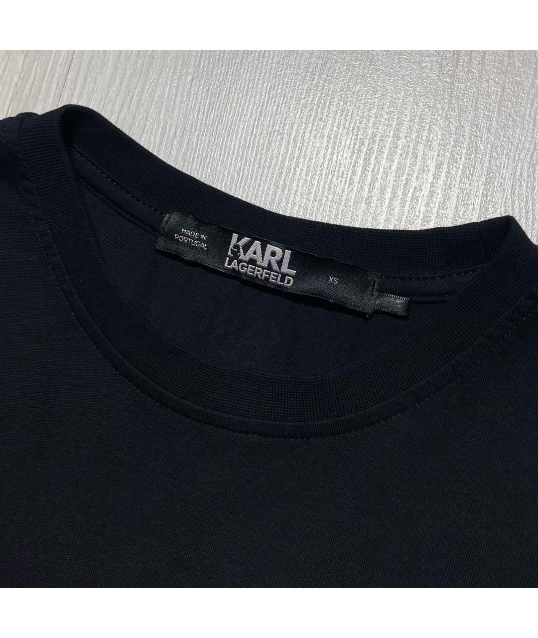 KARL LAGERFELD Черная хлопковая футболка, фото 5