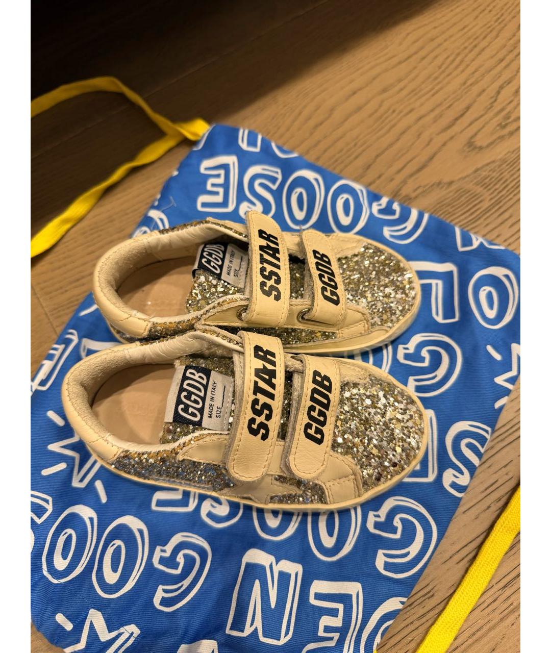 GOLDEN GOOSE Серебряные кожаные кеды, фото 3