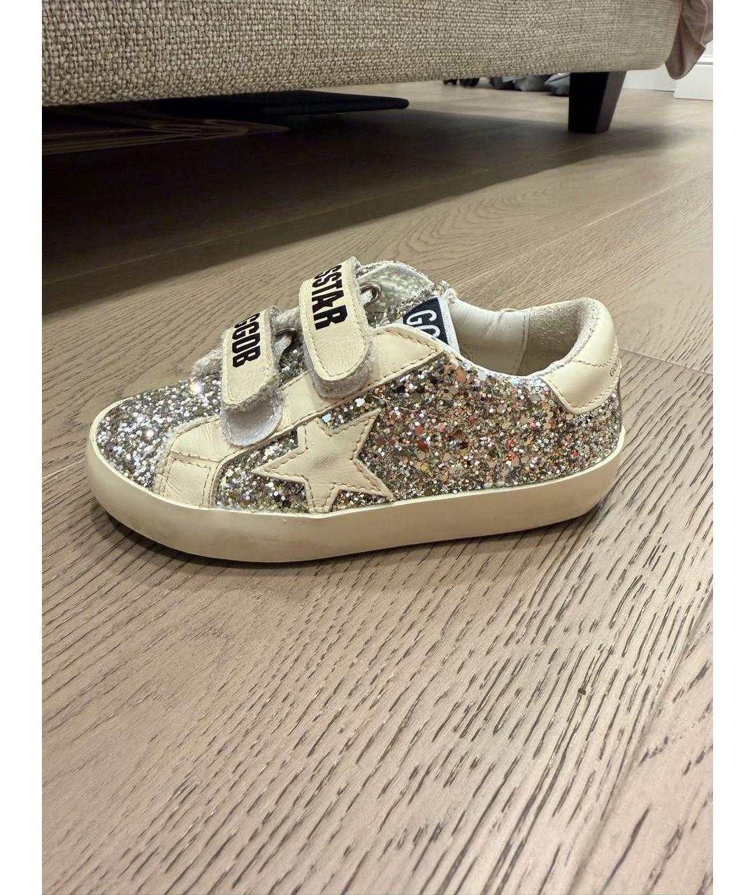 GOLDEN GOOSE Серебряные кожаные кеды, фото 2