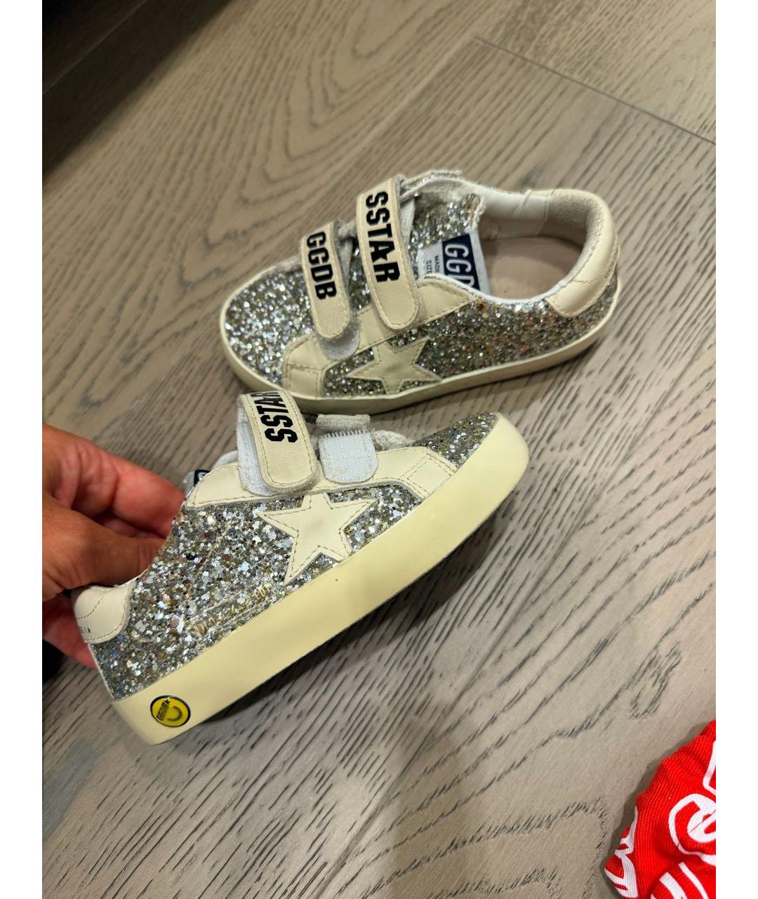 GOLDEN GOOSE Серебряные кожаные кеды, фото 8