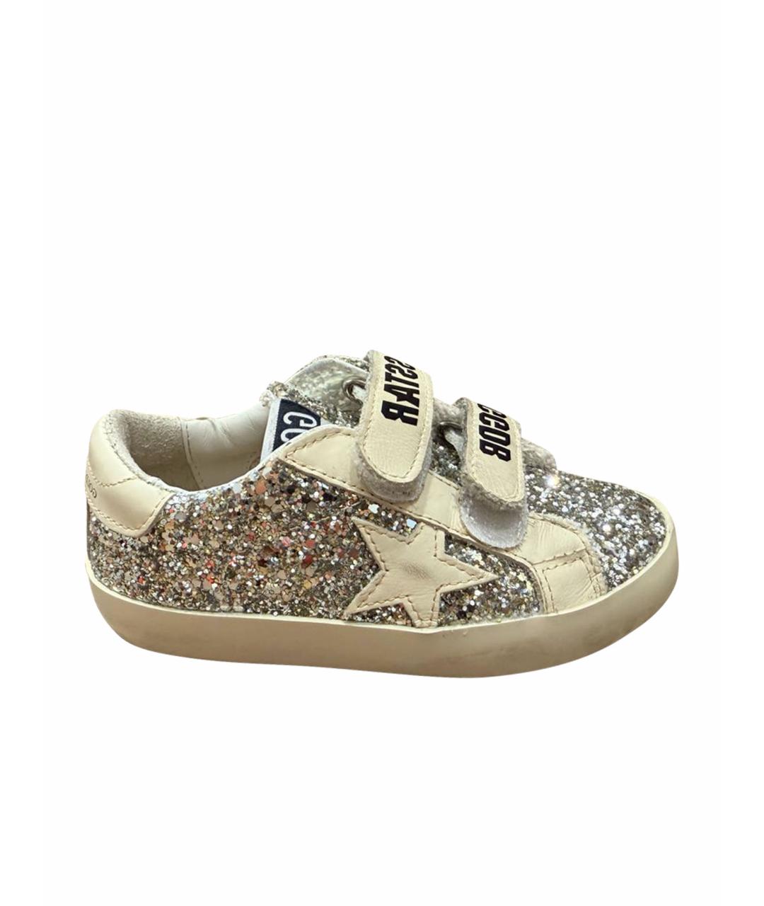 GOLDEN GOOSE Серебряные кожаные кеды, фото 1