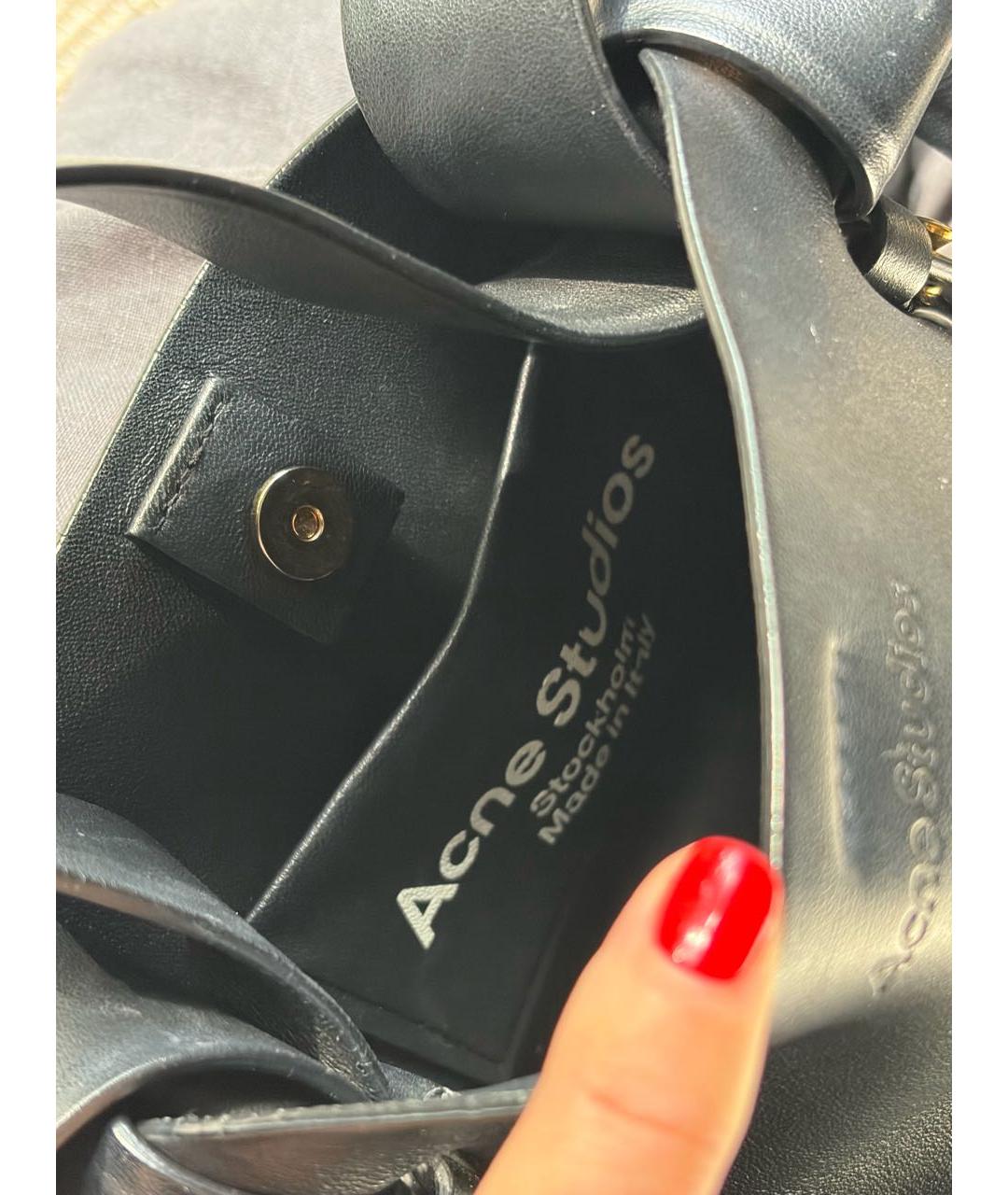 ACNE STUDIOS Черная кожаная сумка через плечо, фото 4
