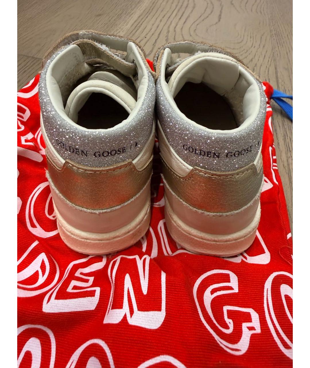 GOLDEN GOOSE Бежевые кожаные кеды, фото 4