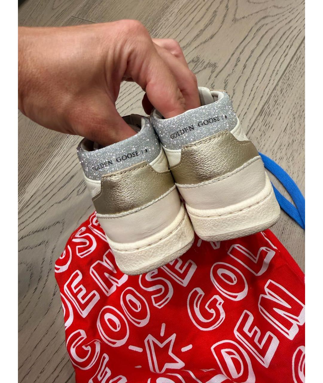 GOLDEN GOOSE Бежевые кожаные кеды, фото 2