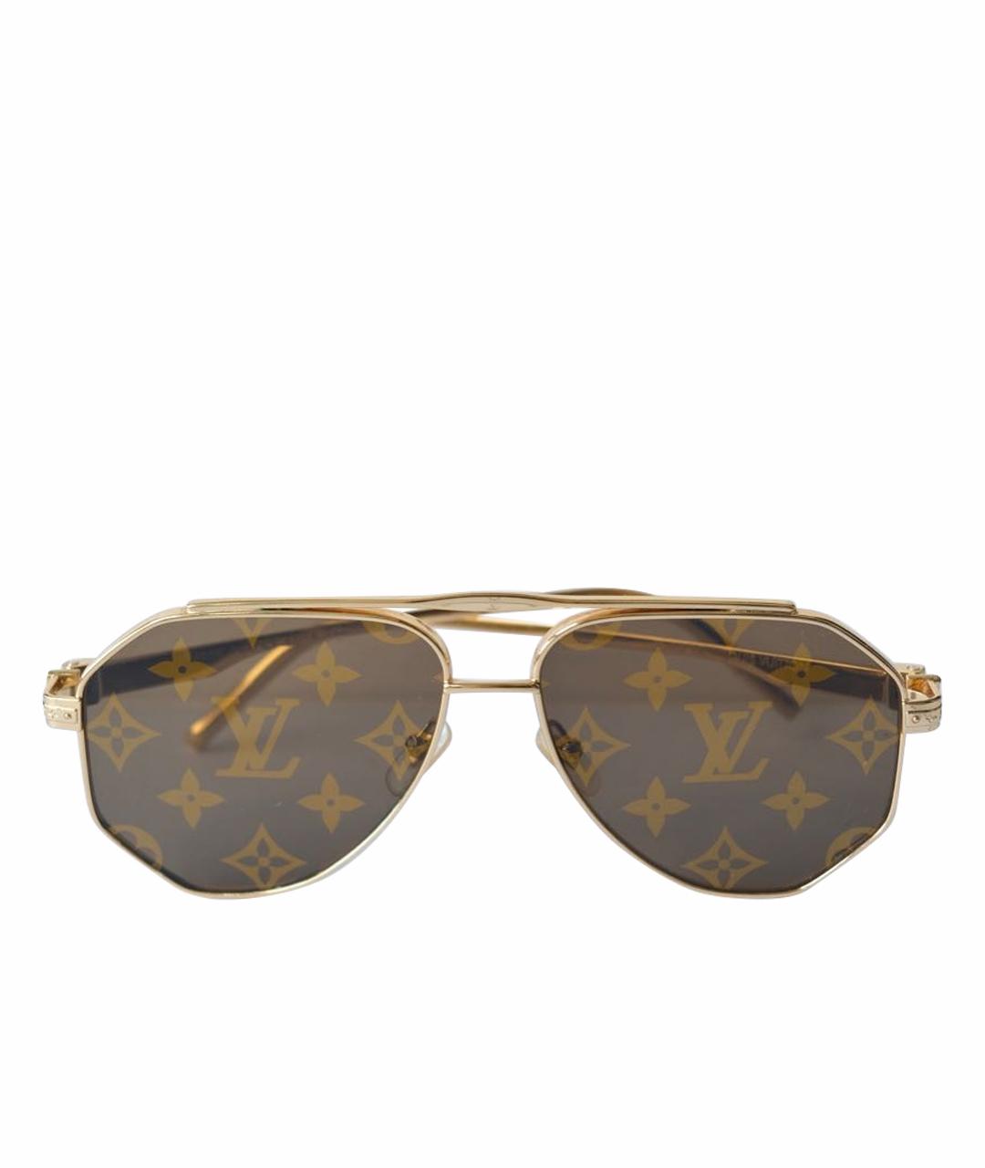 LOUIS VUITTON Золотые металлические солнцезащитные очки, фото 1