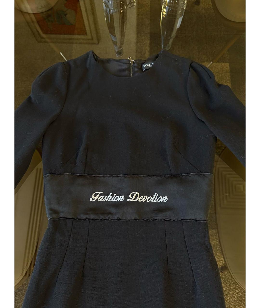 DOLCE&GABBANA Черное хлопковое повседневное платье, фото 3