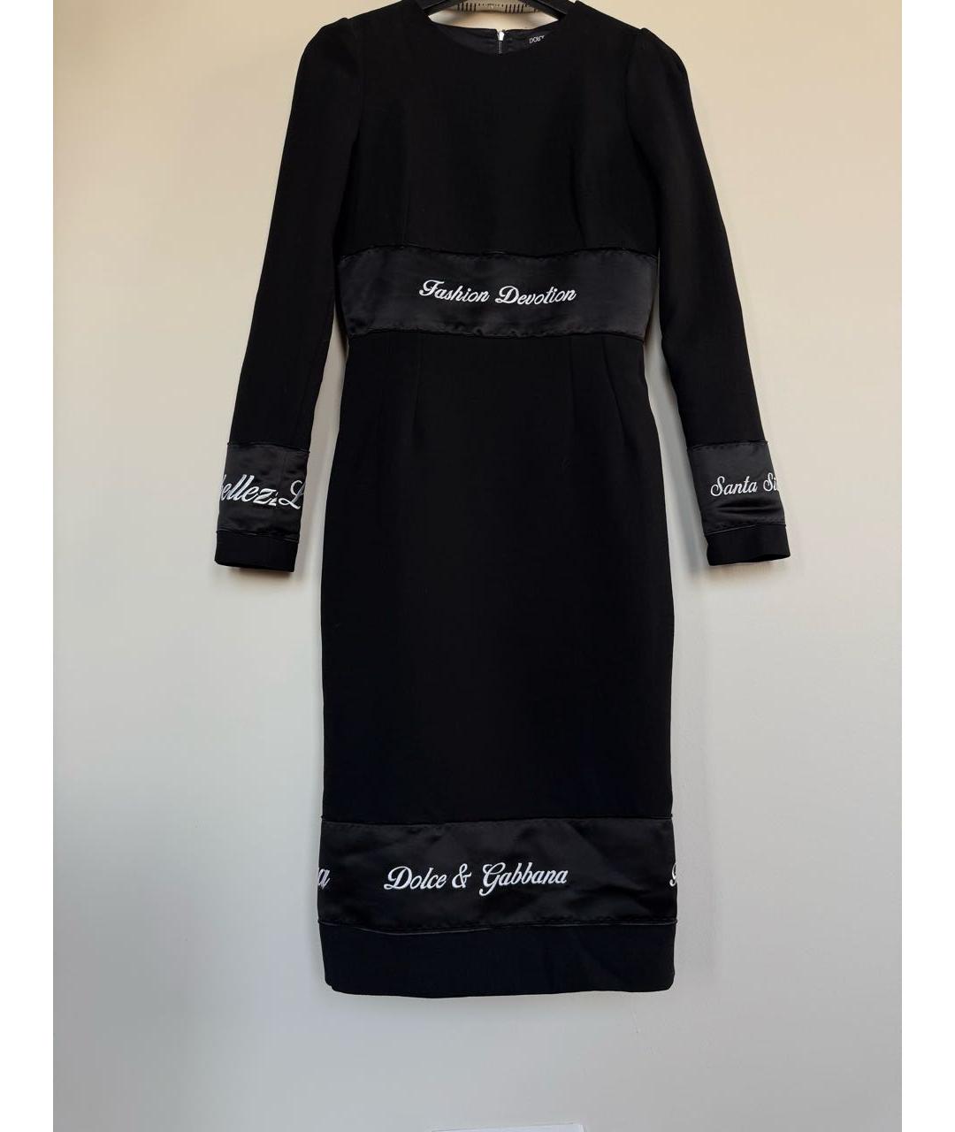 DOLCE&GABBANA Черное хлопковое повседневное платье, фото 6