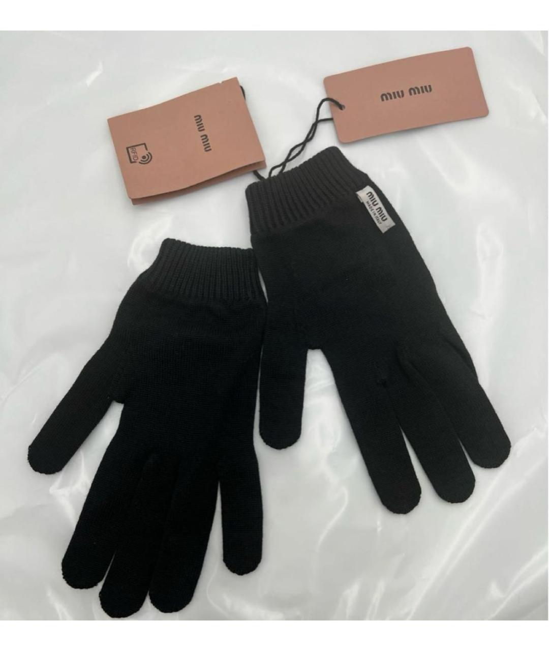 MIU MIU Черные перчатки, фото 3