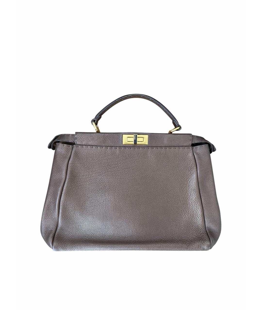 FENDI Золотая кожаная сумка через плечо, фото 1