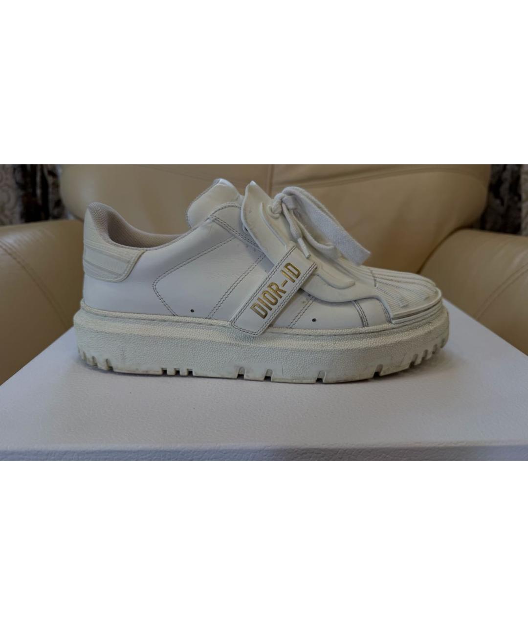 CHRISTIAN DIOR Белые кожаные кроссовки, фото 1