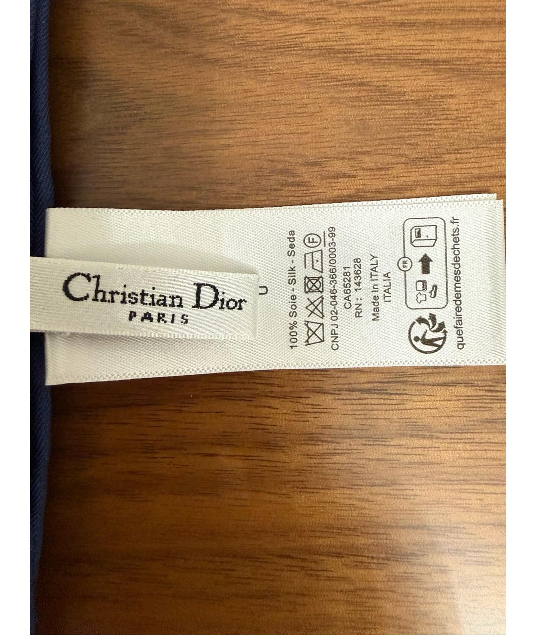 CHRISTIAN DIOR Синий шелковый платок, фото 5