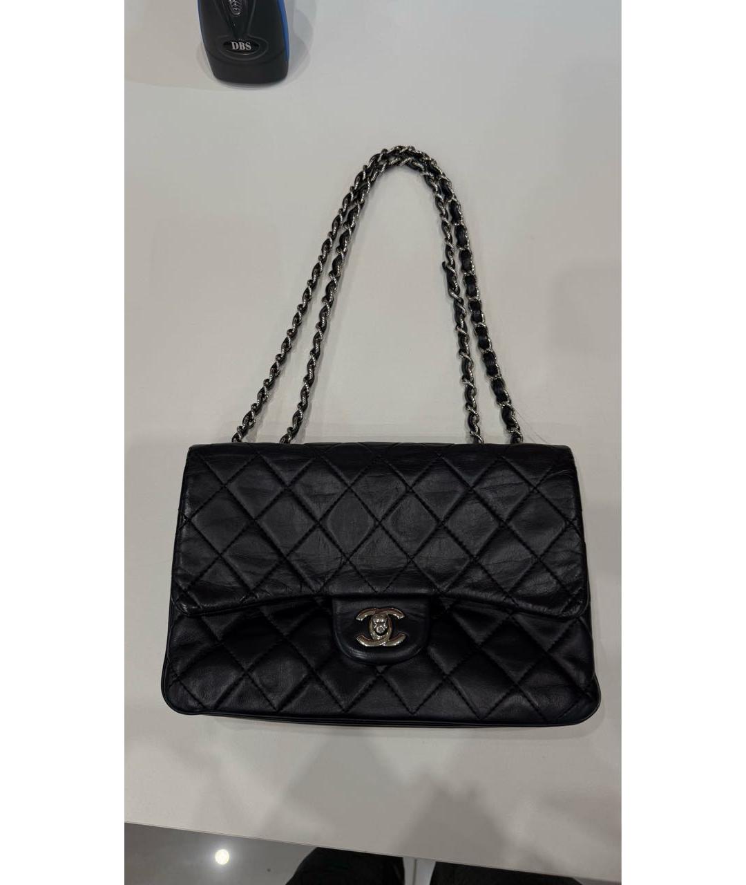 CHANEL Черная кожаная сумка через плечо, фото 6
