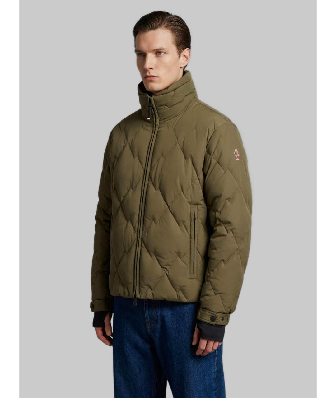 MONCLER GRENOBLE Зеленый полиэстеровый пуховик, фото 3