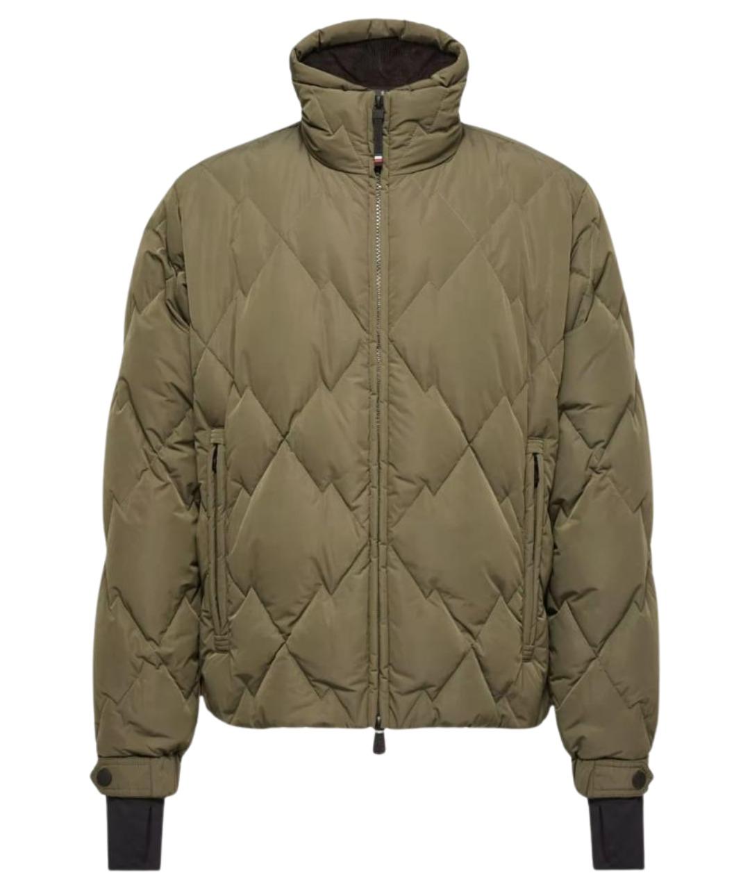 MONCLER GRENOBLE Зеленый полиэстеровый пуховик, фото 1