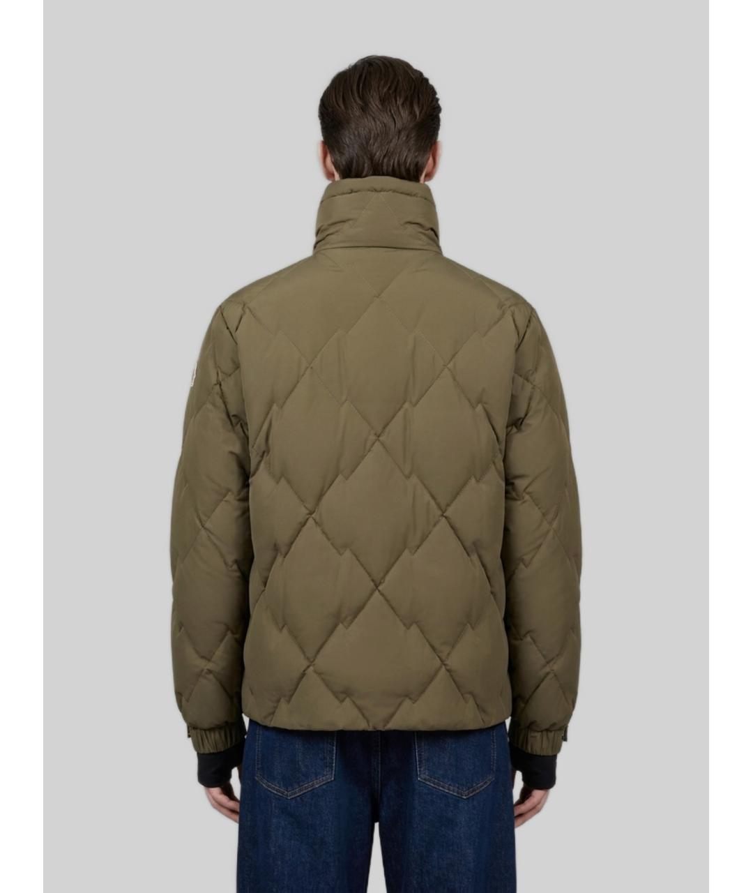 MONCLER GRENOBLE Зеленый полиэстеровый пуховик, фото 4