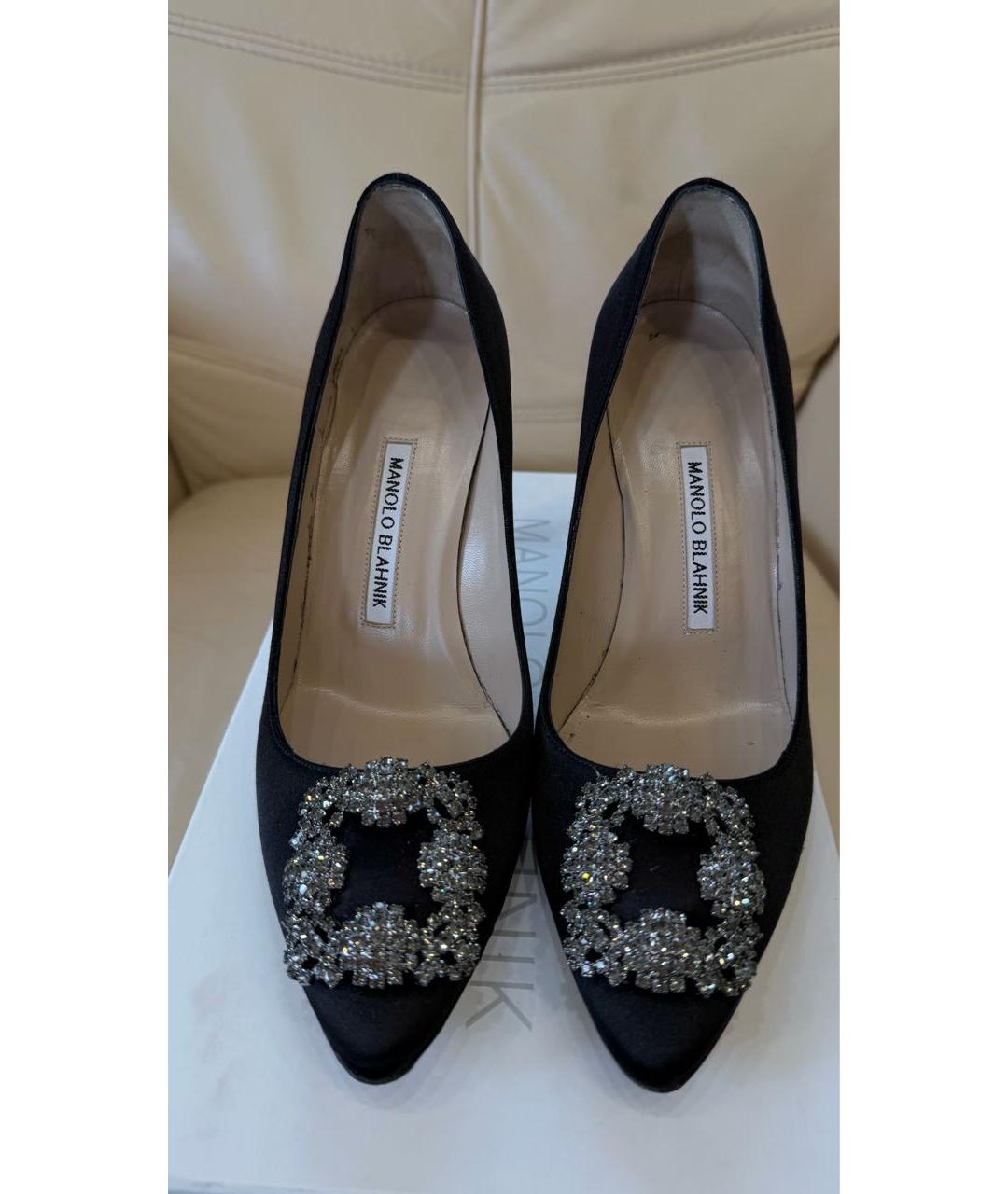 MANOLO BLAHNIK Черные текстильные туфли, фото 2