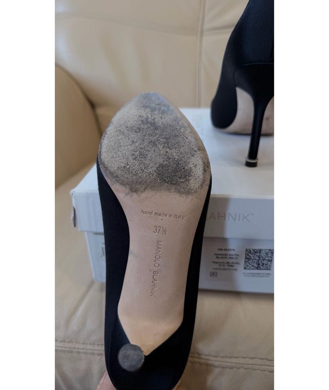 MANOLO BLAHNIK Черные текстильные туфли, фото 6