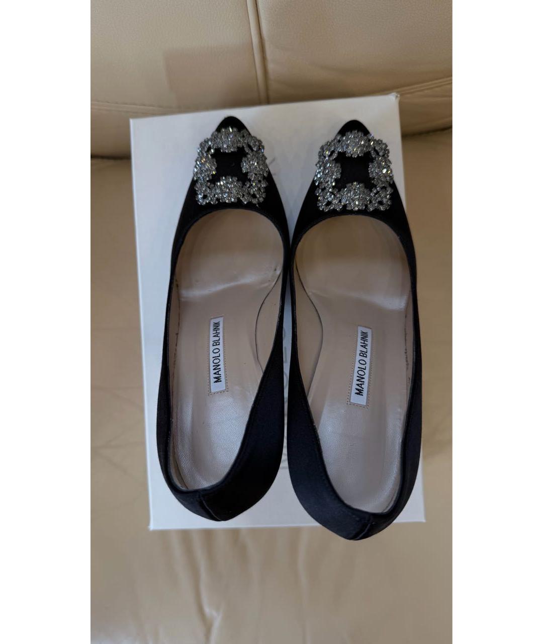 MANOLO BLAHNIK Черные текстильные туфли, фото 3