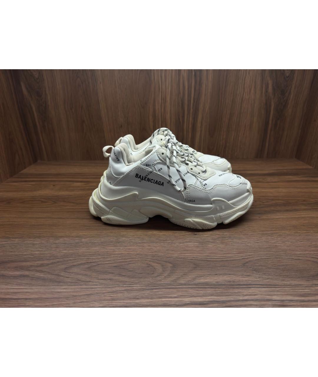 BALENCIAGA Белые текстильные кроссовки, фото 5